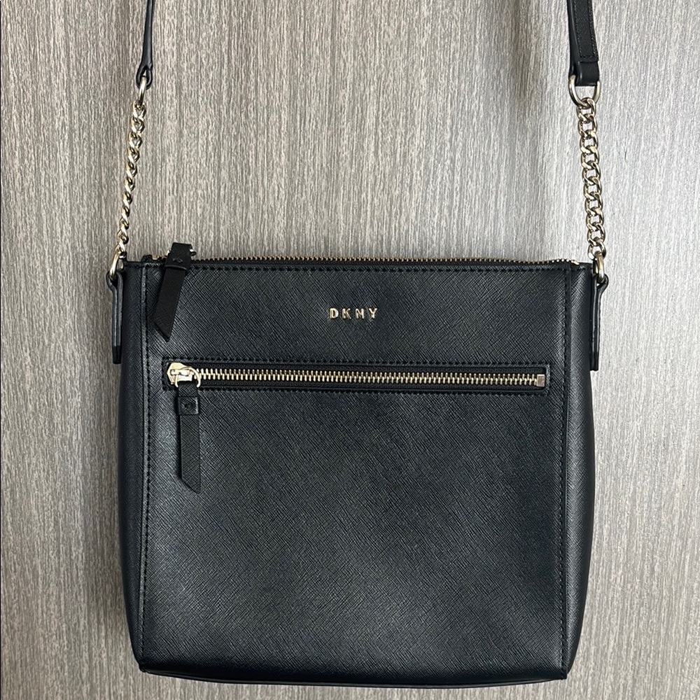 DKNY Black Leather Crossbody Bag